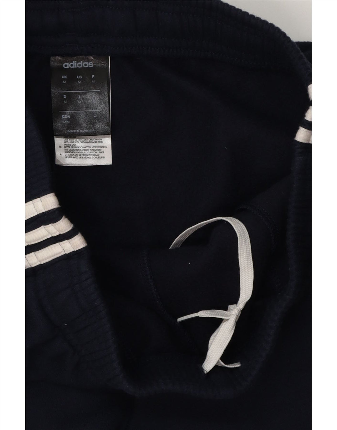 Adidas Mens Graphic Tracksuit Trousers Joggers Medium Navy Blue Cotton