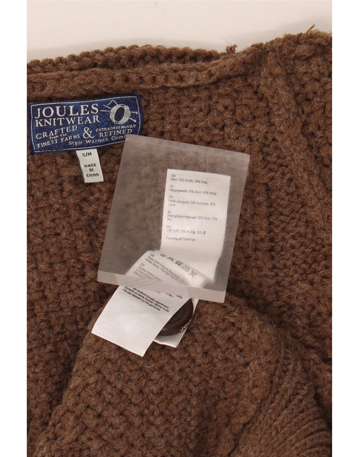 Joules Womens Oversized Poncho Jumper UK 10 Small Brown Acrylic