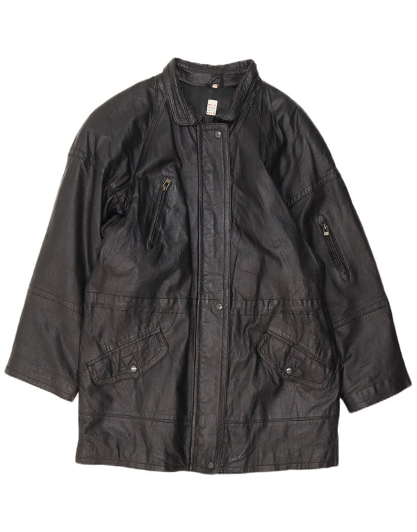 Vintage Womens Leather Jacket EU 40 Medium Black