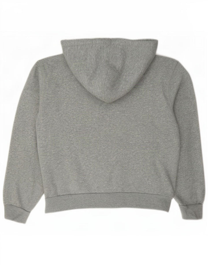 Converse Womens Zip Hoodie Sweater UK 14 Medium Grey Flecked Cotton
