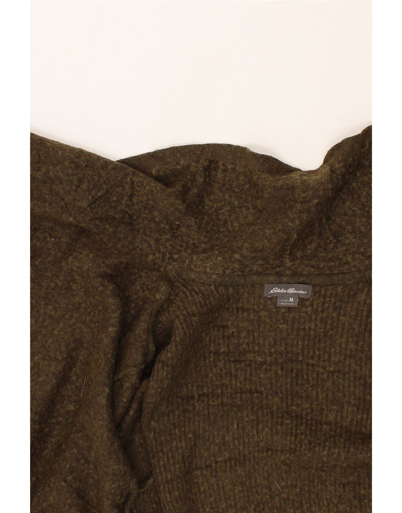 EDDIE BAUER Womens Open Cardigan Sweater UK 14 Medium Khaki Acrylic Vintage Eddie Bauer and Second-Hand Eddie Bauer from Messina Hembry 