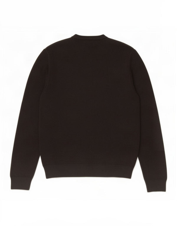 Marks & Spencer Mens V-Neck Jumper Sweater Medium Black Acrylic