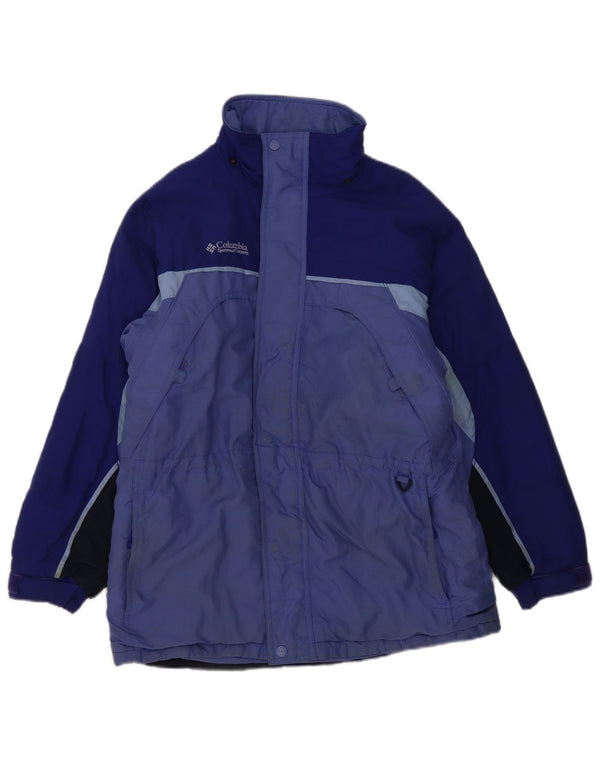 Columbia Boys Graphic Windbreaker Jacket 14-15 Years Blue Colourblock Nylon