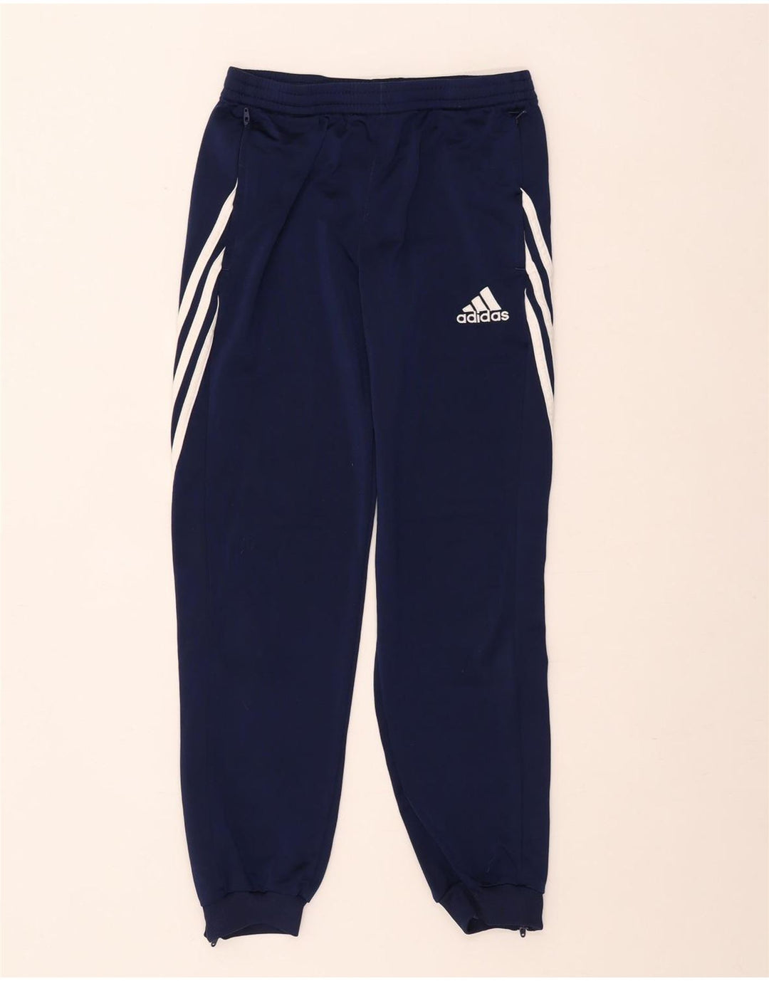 Adidas Boys Tracksuit Trousers Joggers 13-14 Years XL Navy Blue Polyester