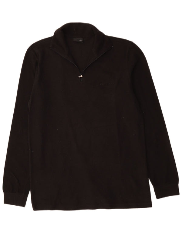 Champion Mens Zip Neck Fleece Jumper 2XL Black Polyester
