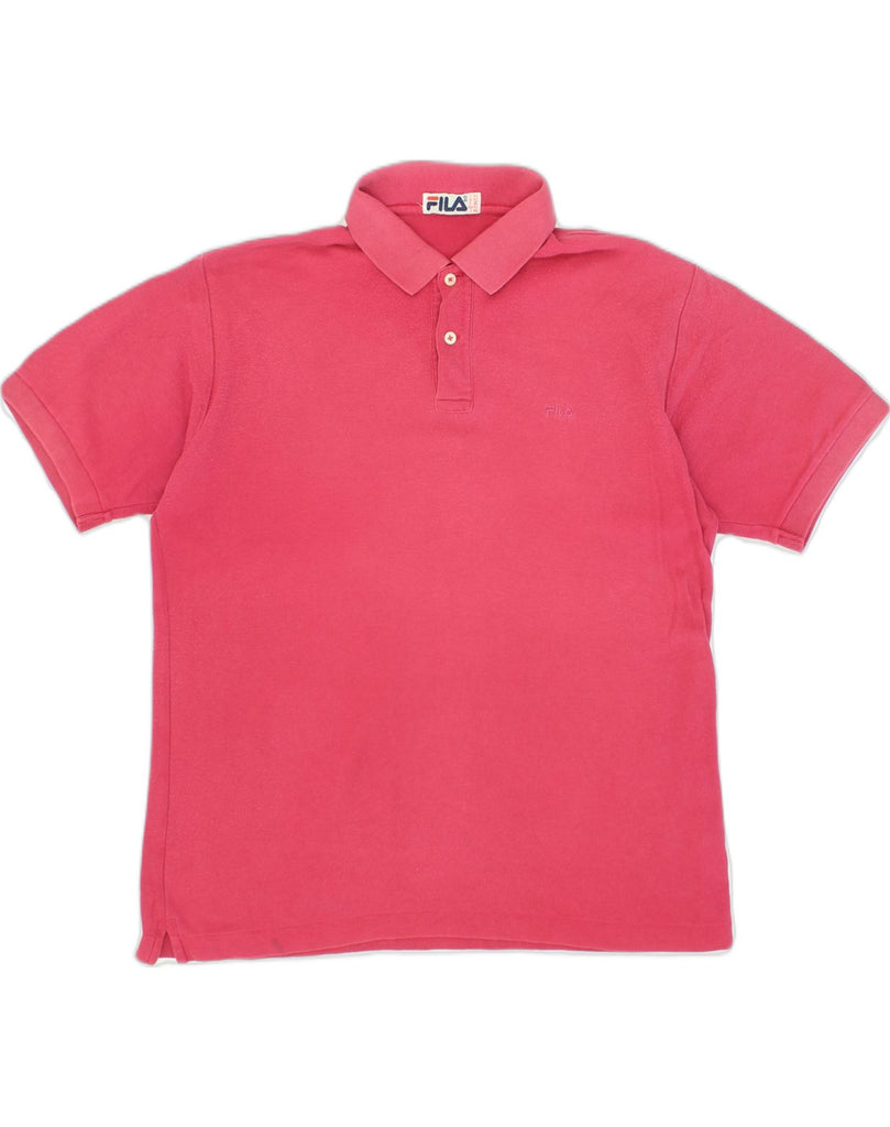 FILA Mens Polo Shirt IT 52 Large Pink Cotton | Vintage Fila | Thrift | Second-Hand Fila | Used Clothing | Messina Hembry 