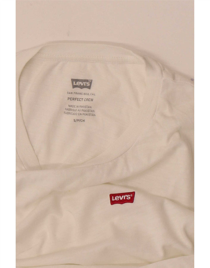 Levi's Womens Perfect Crew T-Shirt Top UK 10 Small White