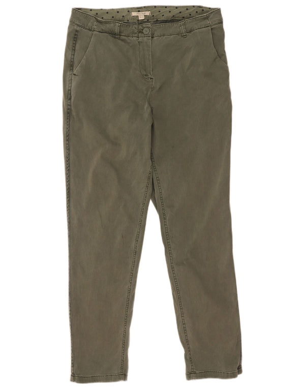 White Stuff Womens Tapered Chino Trousers UK 14 Large W34 L30 Green Cotton