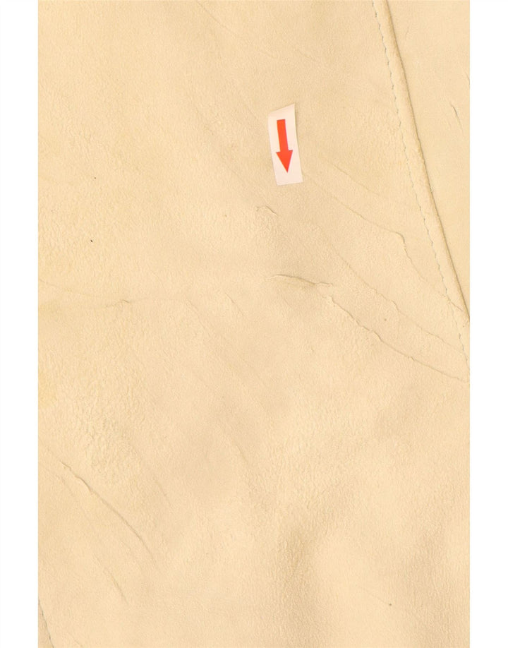 Vintage Womens Suede Jacket UK 12 Medium Beige Leather