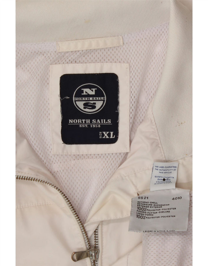 NORTH SAILS Mens Bomber Jacket UK 42 XL White Polyester Vintage North Sails and Second-Hand North Sails from Messina Hembry 