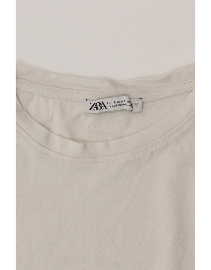Zara Womens T-Shirt Top UK 10 Small White