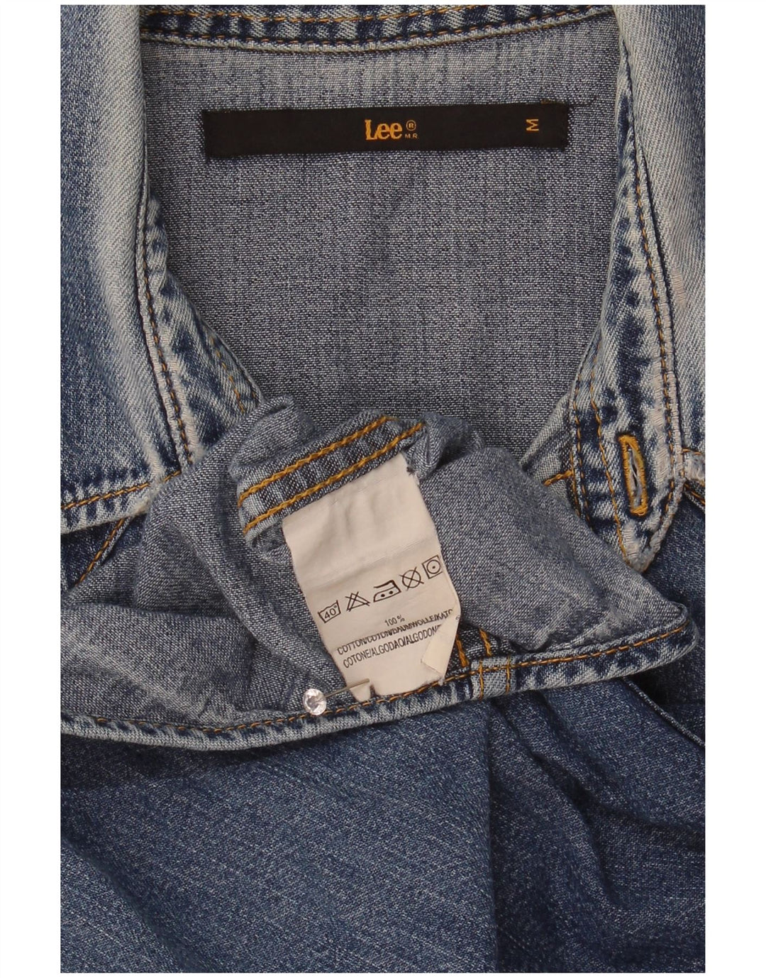 Lee Mens Denim Shirt Medium Blue Cotton