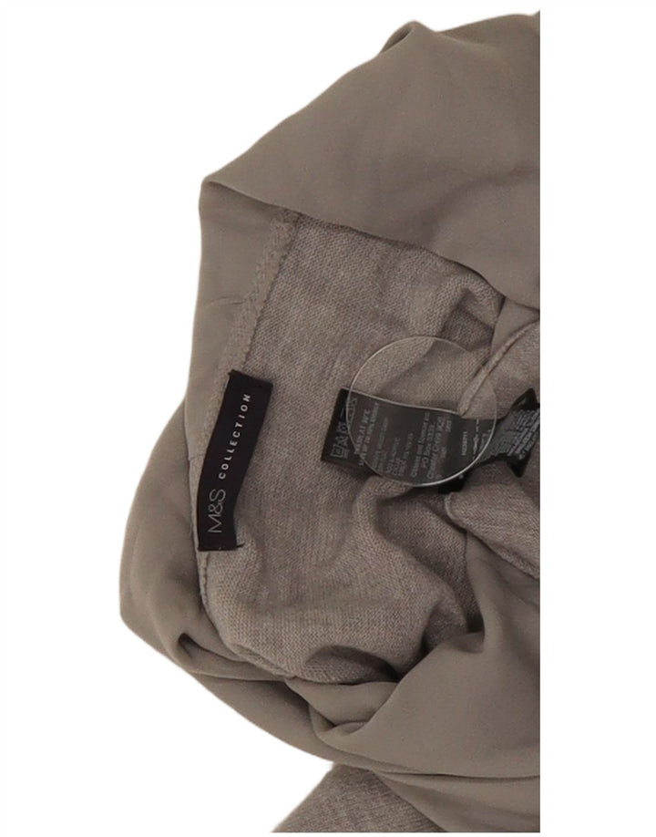 Marks & Spencer Womens Top Long Sleeve UK 14 Medium Grey Flecked Acrylic