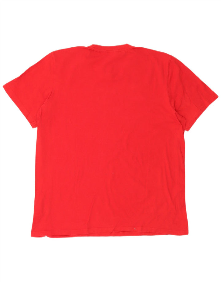 Adidas Mens T-Shirt Top XL Red Cotton
