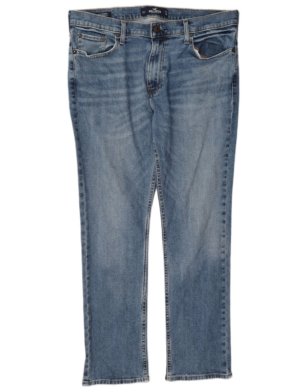 Hollister Mens Slim Straight Jeans W34 L30 Blue Cotton