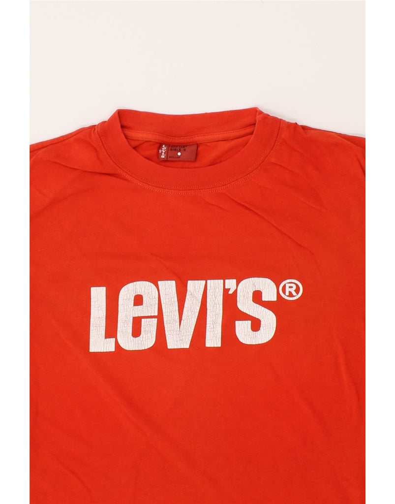 LEVI'S Girls Graphic T-Shirt Top 12-13 Years Small Orange Cotton | Vintage Levi's | Thrift | Second-Hand Levi's | Used Clothing | Messina Hembry 