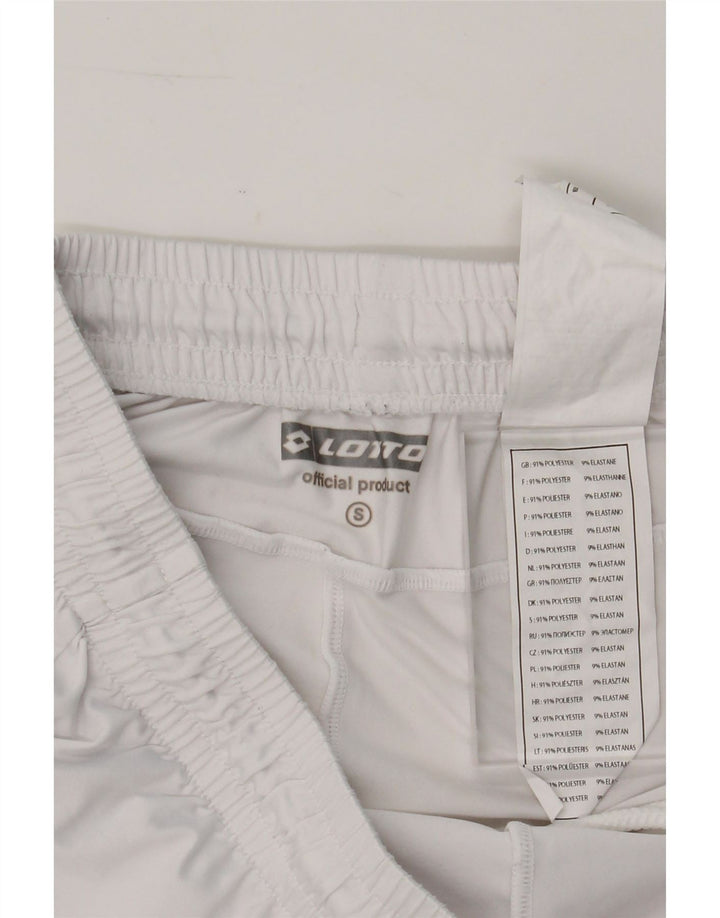 LOTTO Mens Graphic Sport Shorts Small  White Polyester Vintage Lotto and Second-Hand Lotto from Messina Hembry 