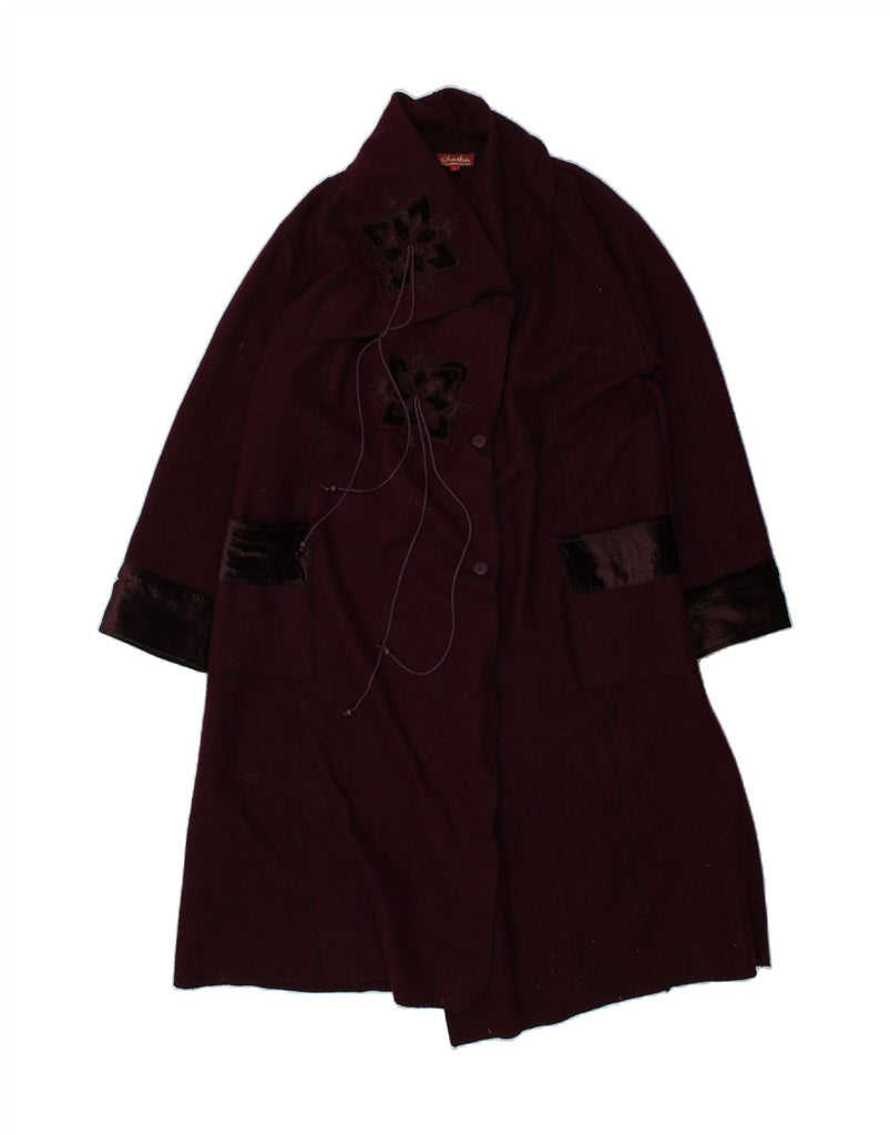 CHADIA Womens Overcoat UK 16 Large Purple Wool Vintage Chadia and Second-Hand Chadia from Messina Hembry 