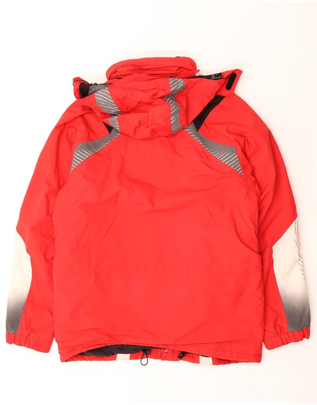 Fila Mens Hooded Windbreaker Jacket UK 40 Large Red Colourblock Polyamide