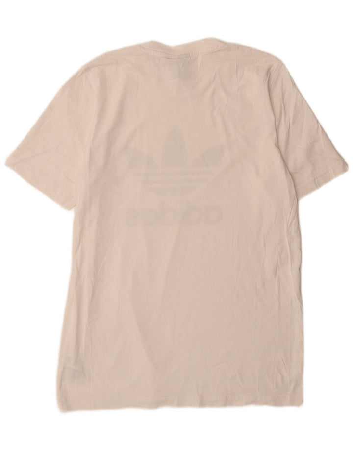 Adidas Mens Graphic T-Shirt Top Medium White Cotton
