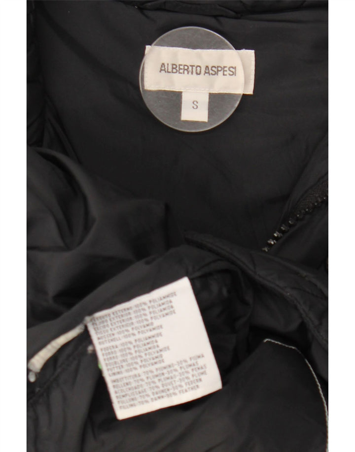 Alberto Aspesi Mens Quilted Jacket UK 36 Small Black Polyamide