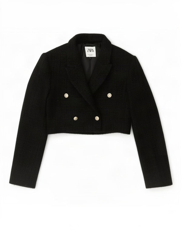 Zara Womens Bolero Jacket UK 6 XS Black Acrylic
