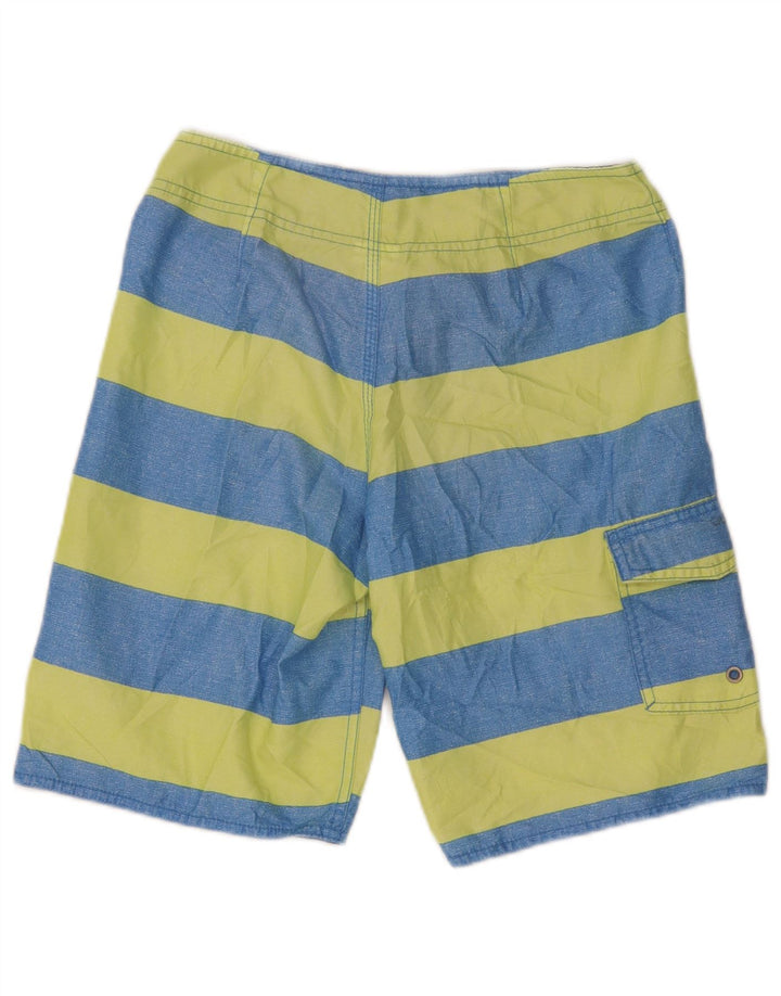 Quiksilver Mens Swimming Shorts XS  Blue Striped Polyester