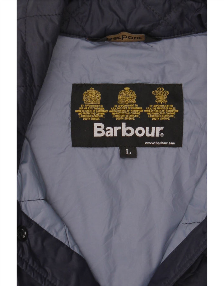 BARBOUR Mens Quilted Jacket UK 40 Large Navy Blue Polyester Vintage Barbour and Second-Hand Barbour from Messina Hembry 