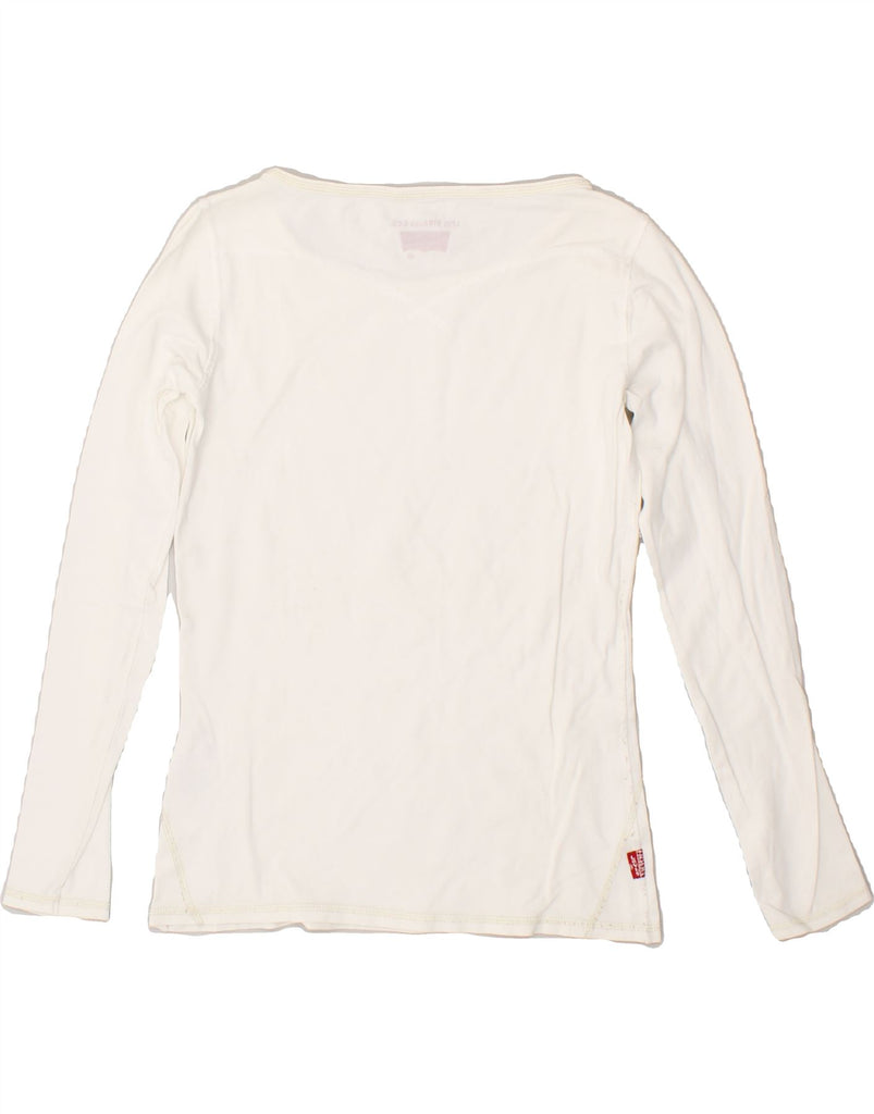 LEVI'S Womens Top Long Sleeve UK 12 Medium White Cotton Vintage Levi's and Second-Hand Levi's from Messina Hembry 