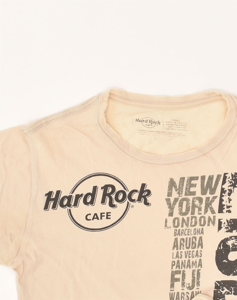 HARD ROCK CAFE Mens Graphic T-Shirt Top Small Beige Cotton | Vintage Hard Rock Cafe | Thrift | Second-Hand Hard Rock Cafe | Used Clothing | Messina Hembry 