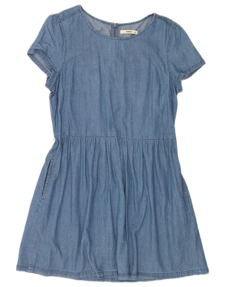 Oasis Womens Denim Dress UK 14 Medium Blue Cotton