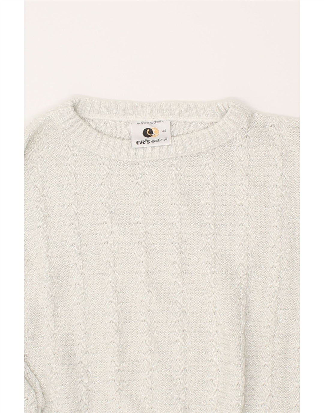 EVE'S ELECTION Womens Crew Neck Jumper Sweater IT 44 Medium Grey Acrylic Vintage Eve's Election and Second-Hand Eve's Election from Messina Hembry 