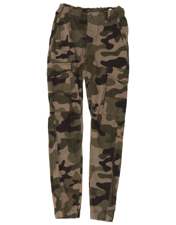 Jack & Jones Boys Cargo Trousers 15-16 Years W24 L29 Khaki Camouflage