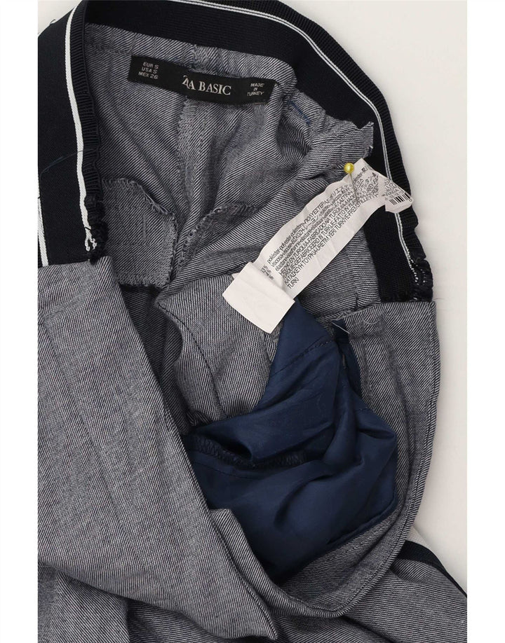 Zara Womens Slim Chino Trousers Small W26 L27 Grey Striped Polyester