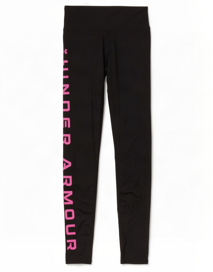 Under Armour Womens Compression Graphic Leggings UK 8 Small Black Polyester