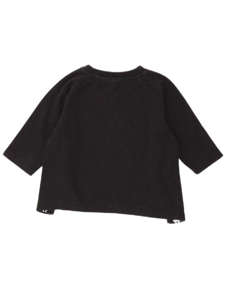Kappa Womens Crop Graphic Top 3/4 Sleeve UK 14 Medium Black
