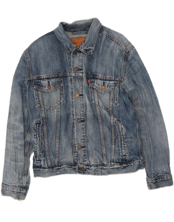 Levi's Mens Denim Jacket UK 38 Medium Blue Cotton