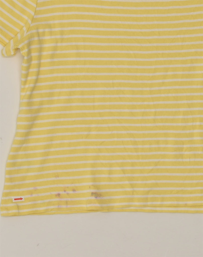 TOMMY HILFIGER Womens Blouse Top UK 14 Large Yellow Striped Cotton | Vintage Tommy Hilfiger | Thrift | Second-Hand Tommy Hilfiger | Used Clothing | Messina Hembry 