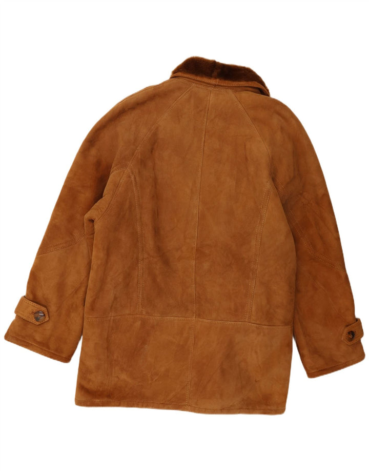 Vintage Mens Shearling Jacket IT 54 2XL Brown