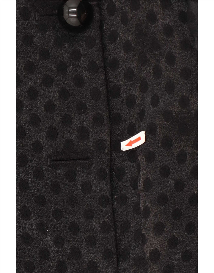 French Connection Womens Double Breasted Coat UK 6 XS Black Geometric