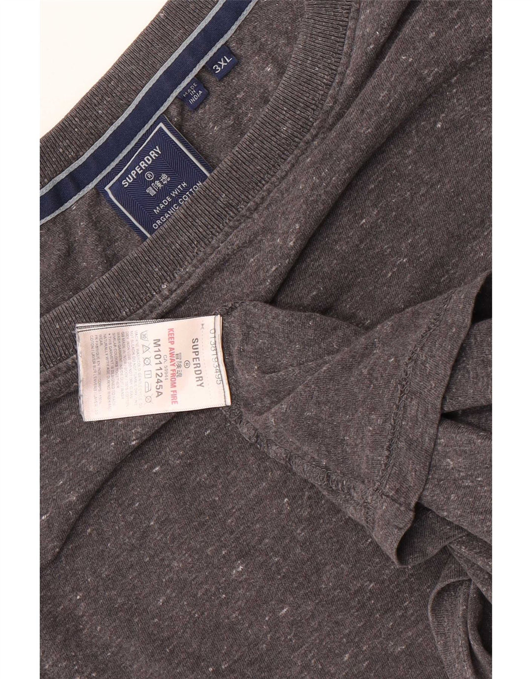 Superdry Mens T-Shirt Top 2XL Grey Flecked Cotton
