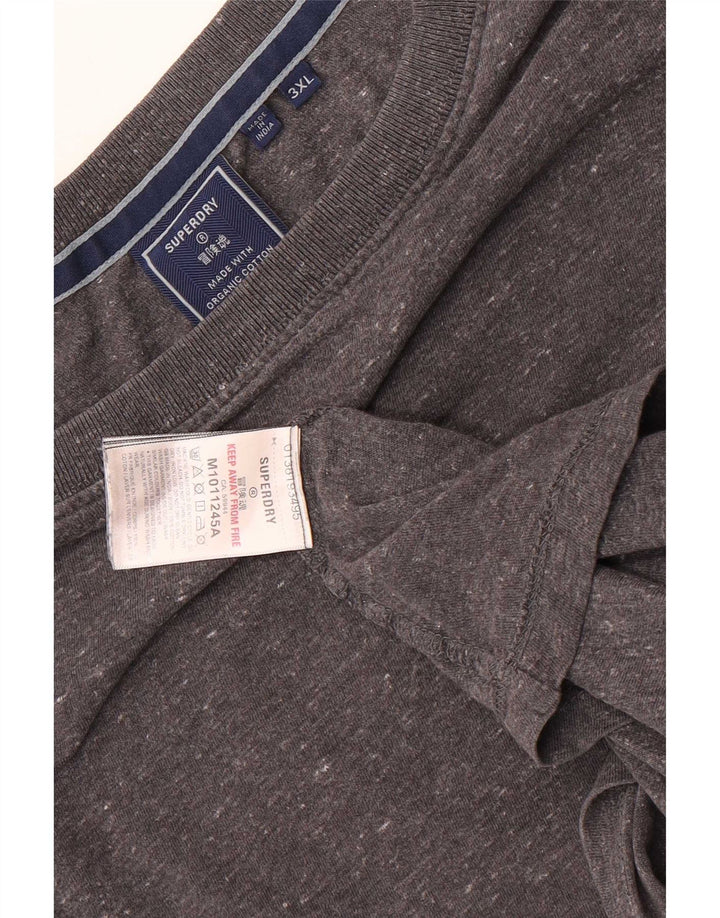 Superdry Mens T-Shirt Top 2XL Grey Flecked Cotton