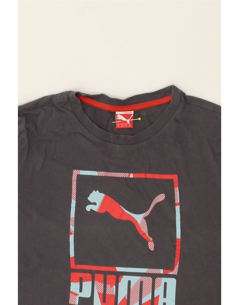 PUMA Boys Graphic T-Shirt Top 13-14 Years Grey Cotton | Vintage Puma | Thrift | Second-Hand Puma | Used Clothing | Messina Hembry 