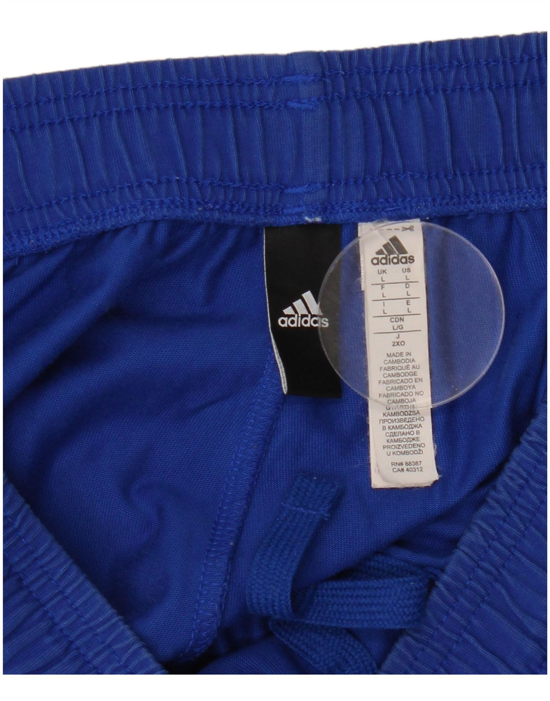 Adidas Mens Tracksuit Trousers Large  Blue Cotton
