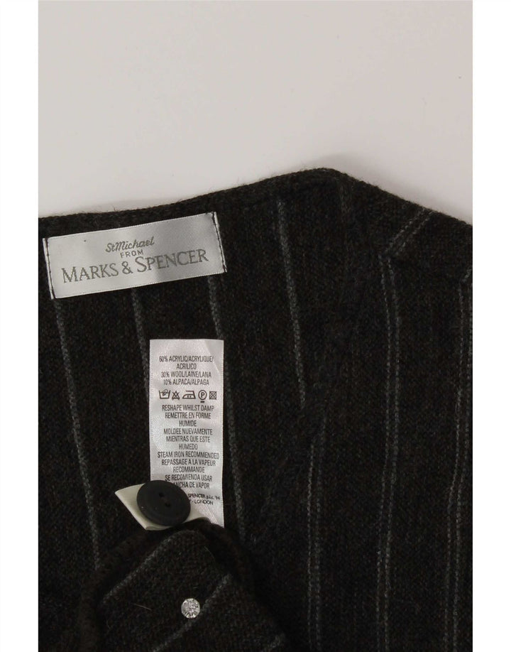 Marks & Spencer Mens St. Michael Waistcoat Large Grey Striped Acrylic