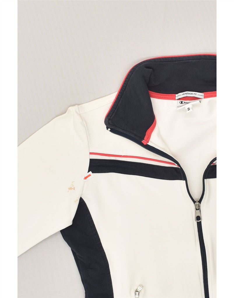 CHAMPION Womens Heritage Fit Tracksuit Top Jacket UK 10 Small White | Vintage Champion | Thrift | Second-Hand Champion | Used Clothing | Messina Hembry 