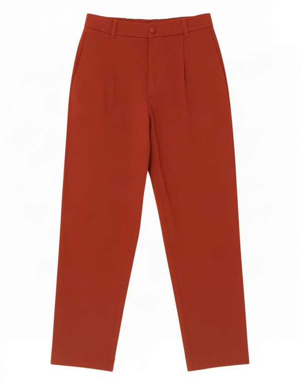 Zara Womens Trafaluc High Waist Tapered Chino Trousers Small W26 L26 Red