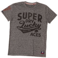 Superdry Mens Graphic T-Shirt Top Small Grey Flecked Cotton
