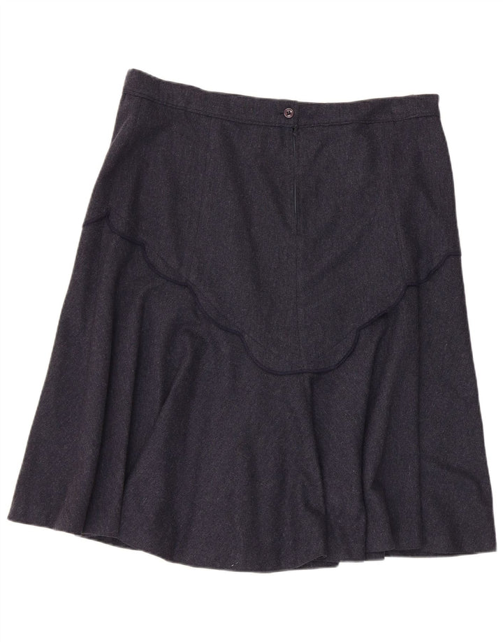Vintage Womens Flared Skirt EU 46 XL W36 Navy Blue