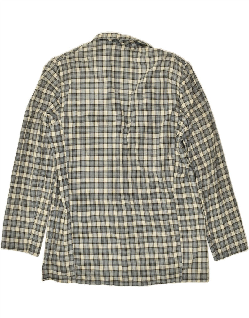 VINTAGE Mens 1 Button Blazer Jacket UK 38 Medium Grey Check Cotton | Vintage Vintage | Thrift | Second-Hand Vintage | Used Clothing | Messina Hembry 